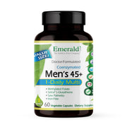 Emerald Labs Men's 45+ 1-Daily Multi bottle on a clean surface, supporting daily immune and bone health.