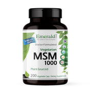 Emerald Labs MSM 1000mg capsules bottle for joint, immune, and liver support.