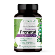 Emerald Labs Prenatal 1-Daily Multi bottle front for convenient daily prenatal support