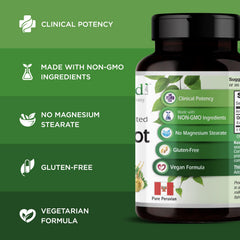 Emerald Labs vegan maca capsules highlight gluten-free formulation for gluten-sensitive users.