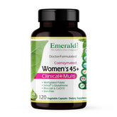 Emerald Labs Women's 45+ multivitamin bottle front view for bone and heart support