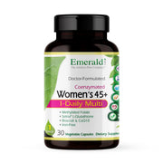 Emerald Labs Women's 45+ multivitamin bottle for daily bone and heart health support.