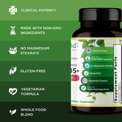 Emerald Labs Women's 45+ multi gluten-free badge confirms allergen-friendly formulation.