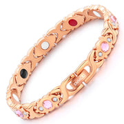 Emmori magnetic bracelet rose gold close-up with crystal accents for daily style
