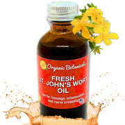 Em's Herbals Fresh St. John's Wort Oil bottle for gentle topical skin care and minor wound support.