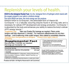 ENADA NADH lozenge dissolving under tongue for quick absorption and energy