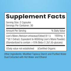 Encapsulate Lion’s Mane bottle close-up emphasizes vegan, gluten-free formulation.