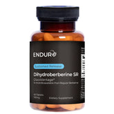 Endur Dihydroberberine SR bottle showing sustained-release tablets for steady daily use