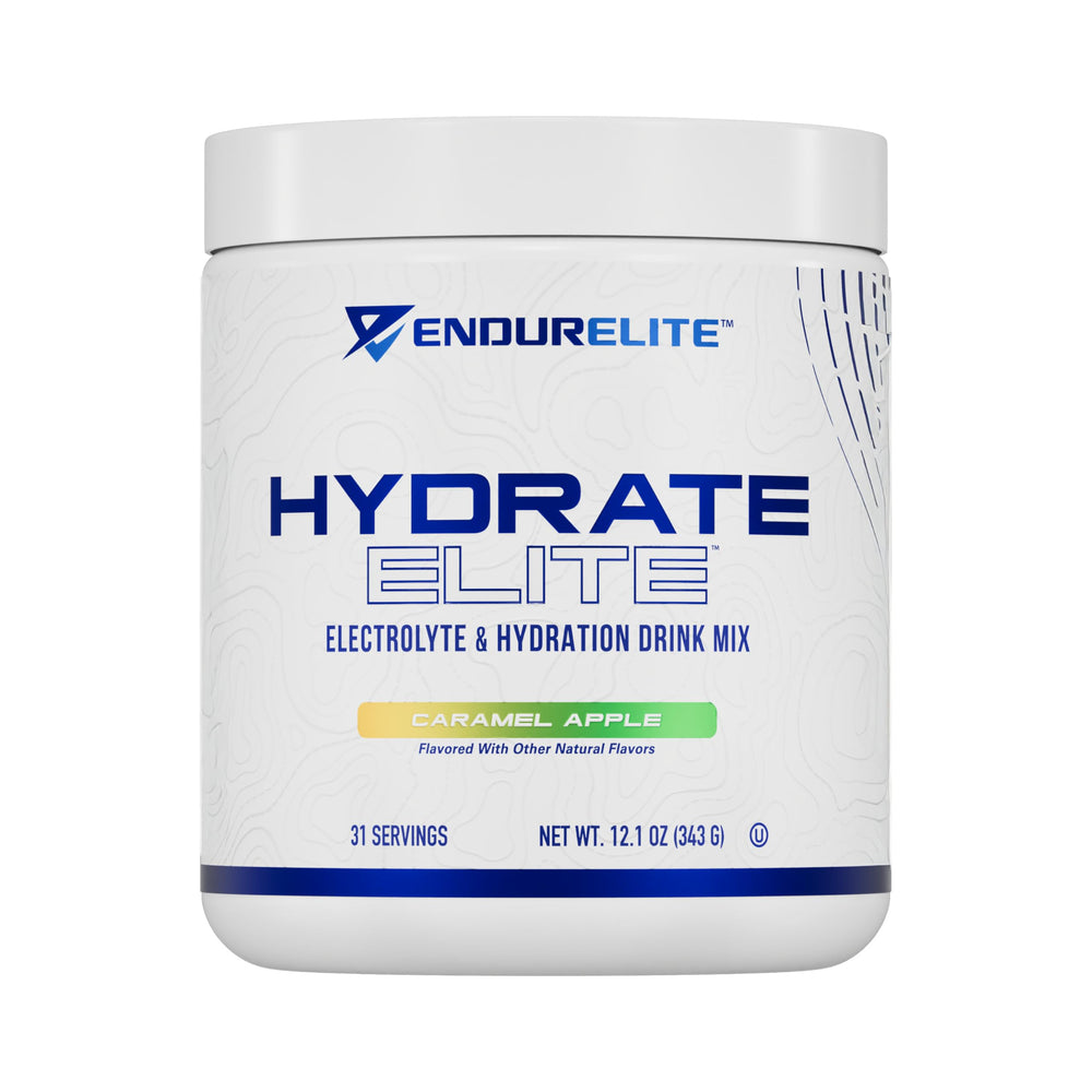 EndurElite Hydrate Elite tub for on-the-go hydration during training.