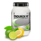 Endurox R4 lemon-lime tub for post-workout recovery and glycogen replenishment.