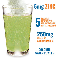 Ener-C EnerIV scoop dissolving in water for quick hydration.