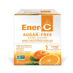 Ener-Life Orange sugar free vitamin C drink mix pack front, convenient daily hydration option.