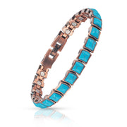 EnerCoppeX Turquoize copper magnetic bracelet front view for daily stylish wear