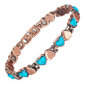 EnerCoppeX copper magnetic bracelet with turquoise stones for vibrant style