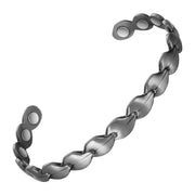 EnerCoppeX copper magnetic bracelet for women with retro leaves design and adjustable fit.