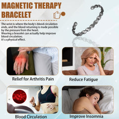 EnerCoppeX copper magnetic bracelet worn on the wrist, open adjustable design for comfort.