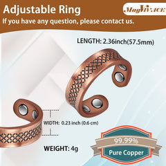 EnerCoppeX copper ring with magnets detail for targeted relief and style.
