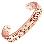 EnerCoppeX Pure Copper Bracelet tri-color close-up, stylish daily wear with durable finish