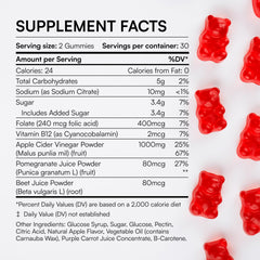 ENERGI Nut ACV Gummies serving portion for easy daily dosing on the go.