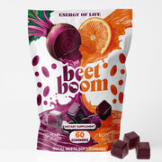 Energy of Life orange beet gummies jar front for daily circulation support.