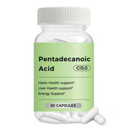 Engtozl Pentadecanoic Acid capsules, front view, supports cellular health and metabolic balance.