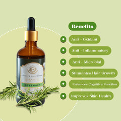 Enhanced Essentials Rosemary Essential Oil with glass dropper enables precise application during diffusing.