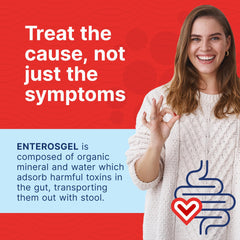 Enterosgel 225 g tube pour close-up illustrates easy dosing in use.