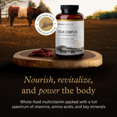 Enviromedica Grass-Fed Organ Complex bottle back details ingredients and daily use directions