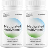 envitamin methylated multivitamin bottle label highlights daily essential nutrients