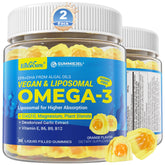 EnvyCure Vegan Omega-3 Gummies bottle front supports daily wellness with algae-based omega-3.