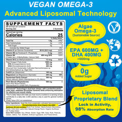 EnvyCure Vegan Omega-3 Gummies bottle pour illustrates easy, on-the-go intake.