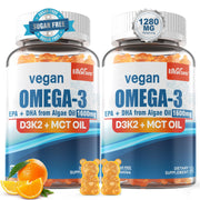 EnvyCure vegan omega-3 gummies bottle with no fish taste for daily use.