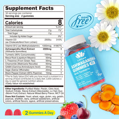 EnvyDeal Ashwagandha Gummies label close-up highlighting 2000mg extract per serving.