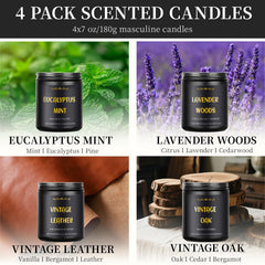 Enwhisco leather oak scent candle evokes warm, masculine ambiance.