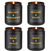 Enwhisco men's candle set Lavender Wood in black jar for a calming workspace.