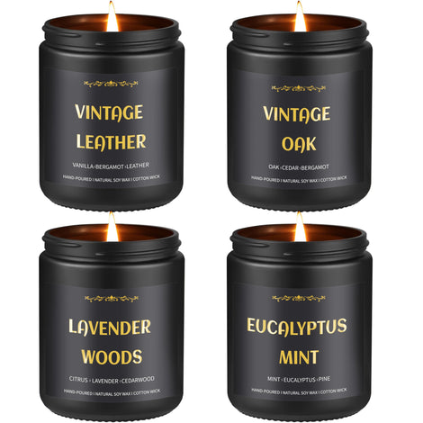 Enwhisco scented candles for men pack cover with premium masculine aroma.
