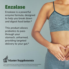 Enzalase label-probiotic-compatible highlights vegan, gluten-free ingredients for gentle gut wellness