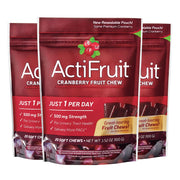 Enzymatic Therapy ActiFruit 20 soft chews multi-pack overview for daily cranberry intake
