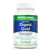 Enzyme Science Digest Gold bottle – post-meal digestive support in a vegan formula.