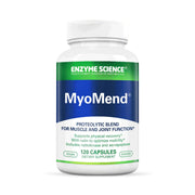 Enzyme Science Myomend bottle on counter suggesting joint support potential.
