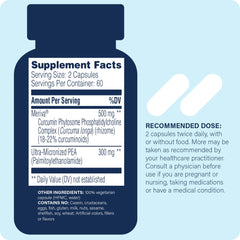 Enzyme Science Pea + Turmeric Meriva label close-up highlighting bioavailable curcumin
