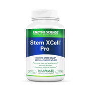 Enzyme Science Stem XCell Pro bottle pour with easy-to-take capsules for daily antioxidant support.