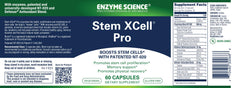 Enzyme Science Stem XCell Pro NT-020 ingredients close-up highlights antioxidant blend.