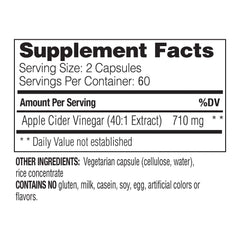 Enzymedica Apple Cider Vinegar capsules for convenient daily supplementation.