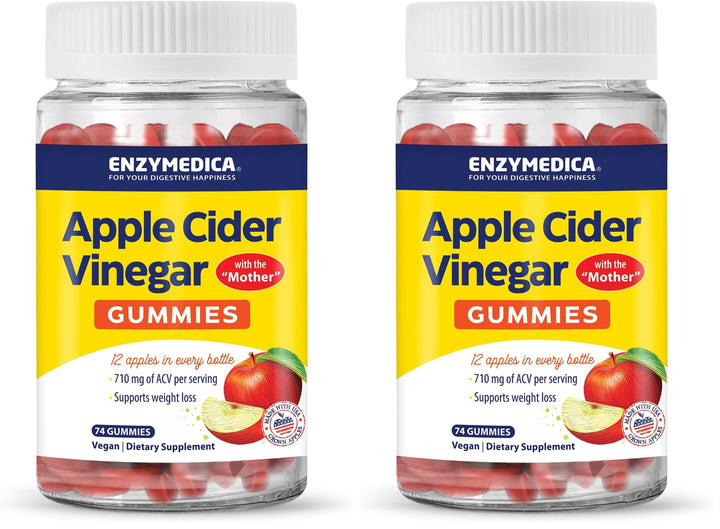 Enzymedica Apple Cider Vinegar Gummies bottle shows tasty, convenient daily use