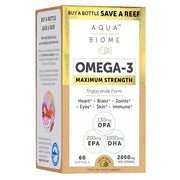 Enzymedica Aqua Biome bottle and softgels ready for daily omega support.