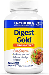 Enzymedica Digest Gold bottle front, 180-count, for daily digestive support.
