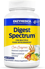 Enzymedica Digest Spectrum bottle showing vegan enzyme blend for digestion support.