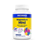 Enzymedica Magnesium Mind ATA Mg bottle on a nightstand for calm evenings