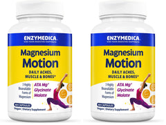 Enzymedica Magnesium Motion bottle front view for convenient daily supplementation.